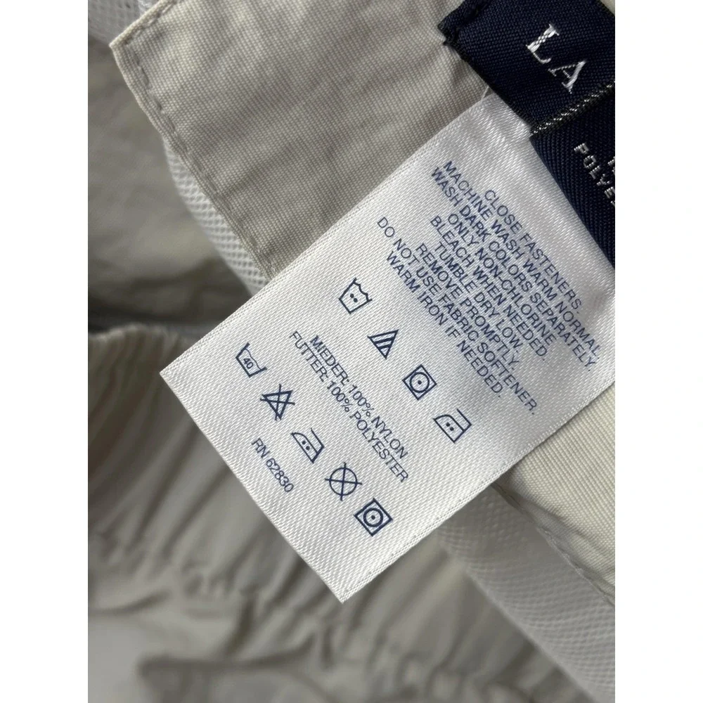 Lands End‎ Swim Trunks Shorts Mens 2XL Beige Nylon Mesh Lined Elastic Waist